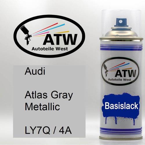 Audi, Atlas Gray Metallic, LY7Q / 4A: 400ml Sprühdose, von ATW Autoteile West.